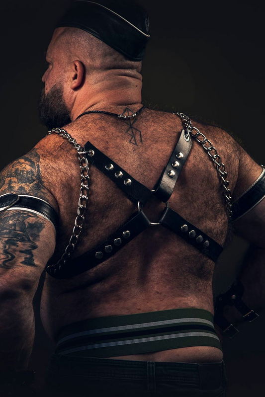 Leather & Chain English Chest Harness