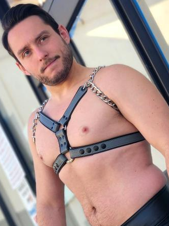 Leather & Chain English Chest Harness