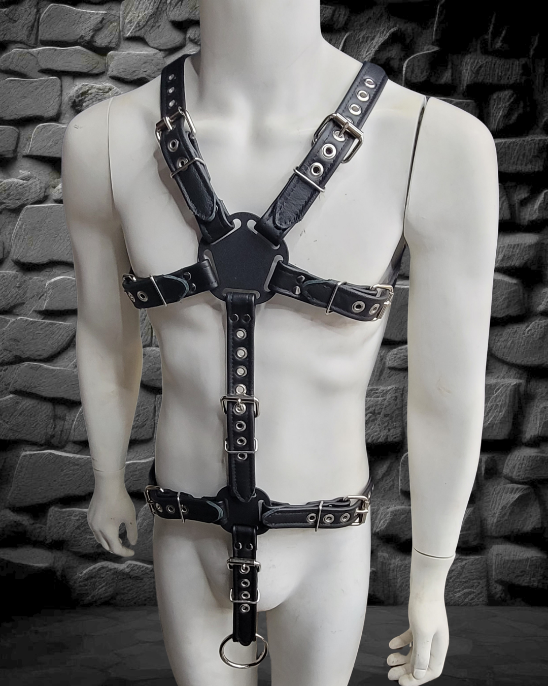 Pentagon Body Harness w/ Drop Down Cock Ring