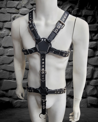 Pentagon Body Harness w/ Drop Down Cock Ring