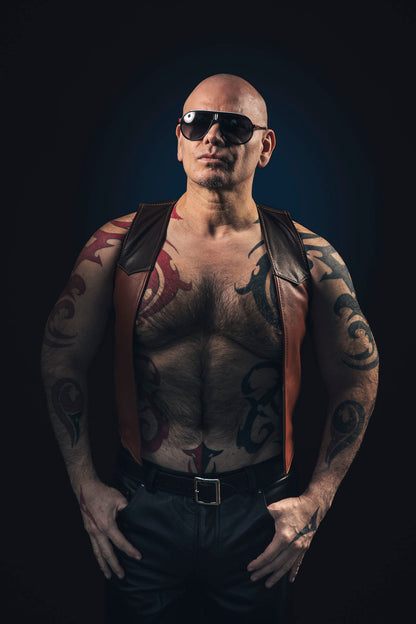 Western Style Leather Vest