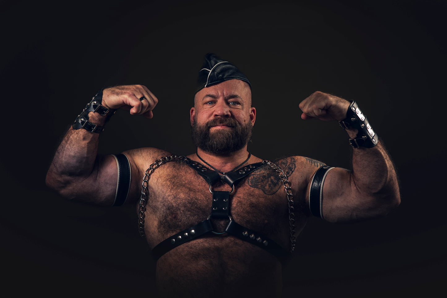 Leather & Chain English Chest Harness
