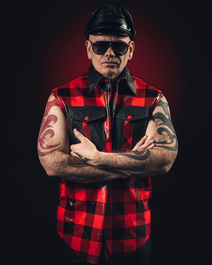 Sleeveless Plaid Shirt